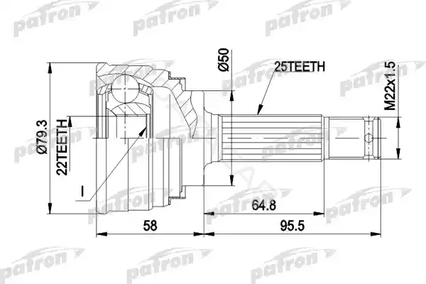 Шрус PATRON PCV1047