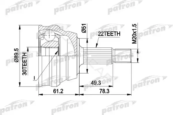 Шрус PATRON PCV1050