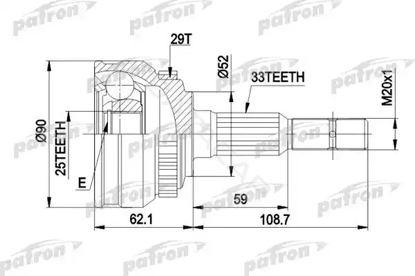 Шрус PATRON PCV1051