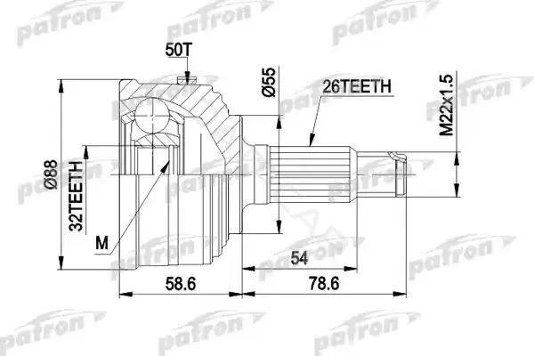 Шрус PATRON PCV1053