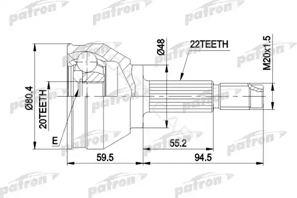 Шрус PATRON PCV1055
