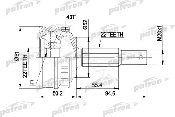 Шрус PATRON PCV1057