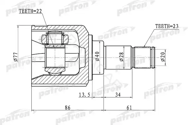 Шрус PATRON PCV1071