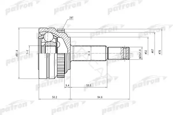 Шрус PATRON PCV1118