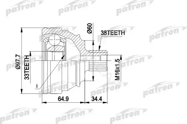 Шрус PATRON PCV1123