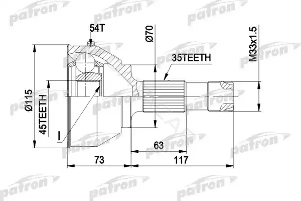 Шрус PATRON PCV1132