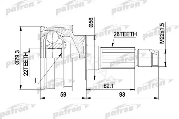 Шрус PATRON PCV1138