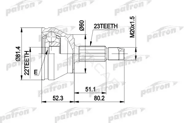 Шрус PATRON PCV1156