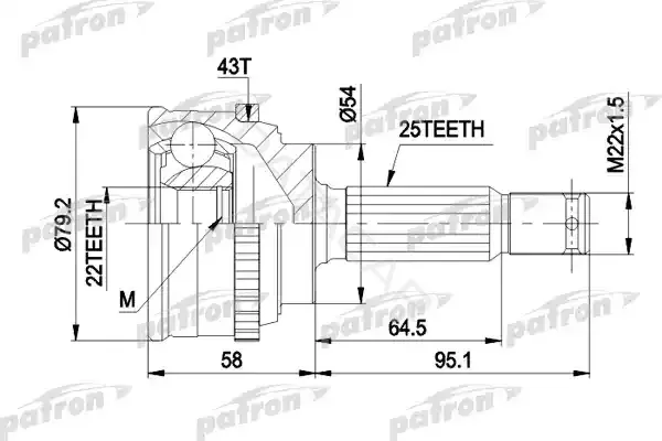 Шрус PATRON PCV1161