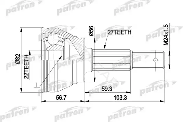 Шрус PATRON PCV1164