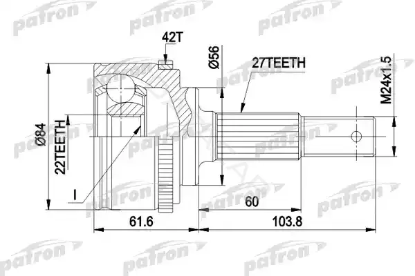 Шрус PATRON PCV1165