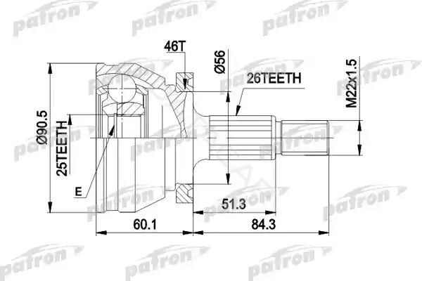 Шрус PATRON PCV1167