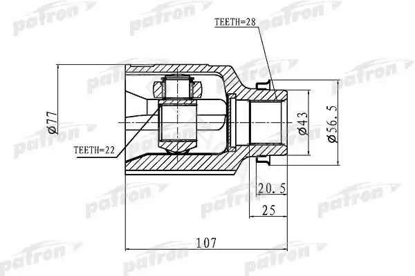 Шрус PATRON PCV1172