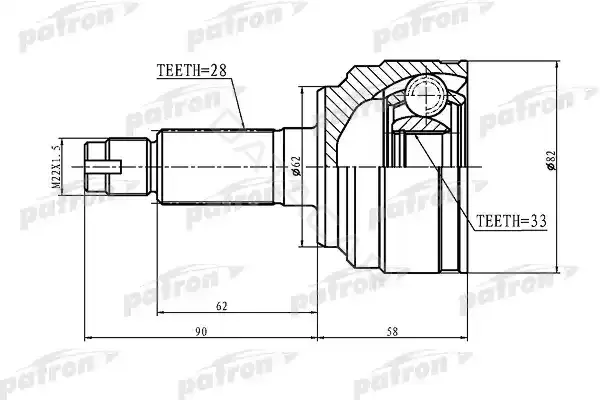 Шрус PATRON PCV1185