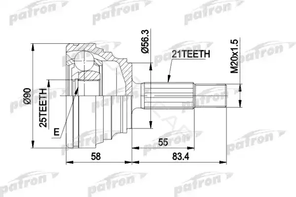 Шрус PATRON PCV1204