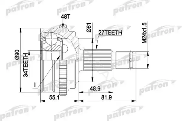 Шрус PATRON PCV1222