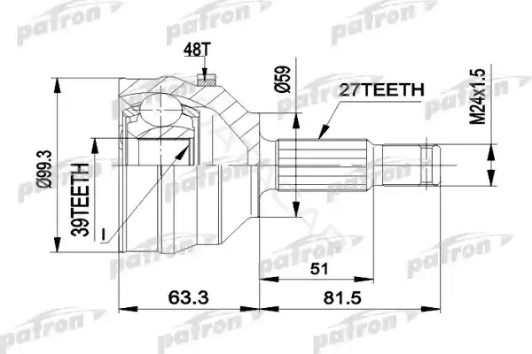 Шрус PATRON PCV1224