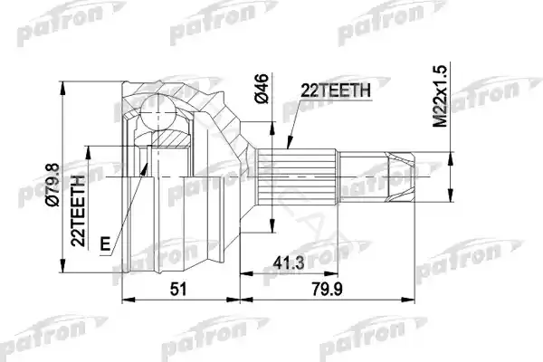 Шрус PATRON PCV1226