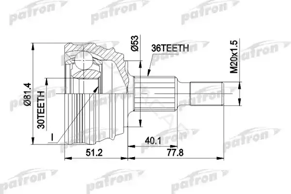 Шрус PATRON PCV1241