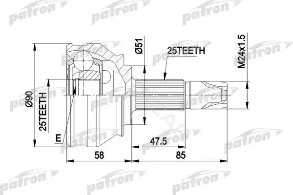 Шрус PATRON PCV1258