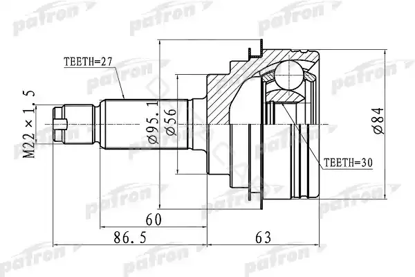 Шрус PATRON PCV1260