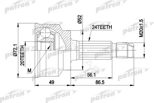 Шрус PATRON PCV1261