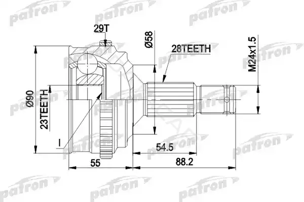 Шрус PATRON PCV1263