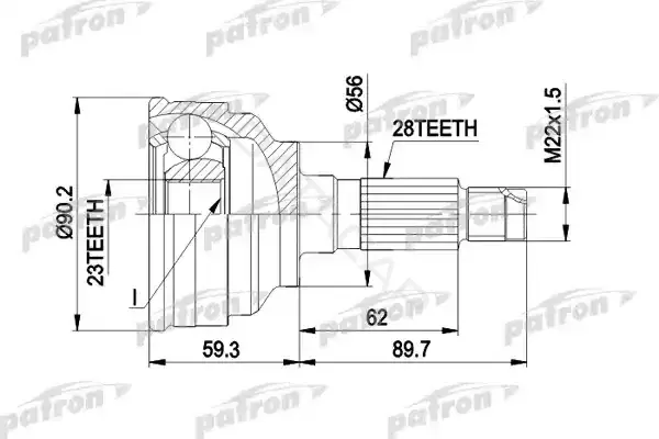 Шрус PATRON PCV1268