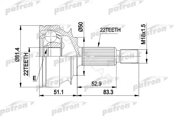 Шрус PATRON PCV1273