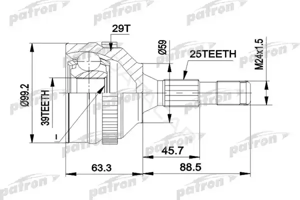 Шрус PATRON PCV1281A