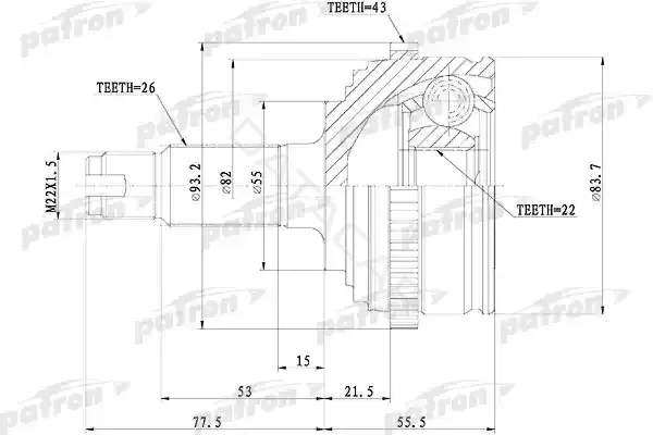 Шрус PATRON PCV1288