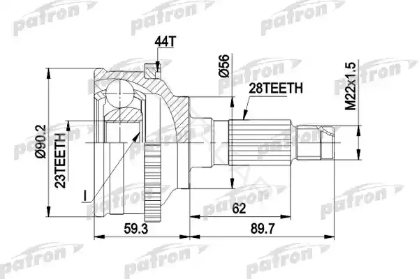 Шрус PATRON PCV1335