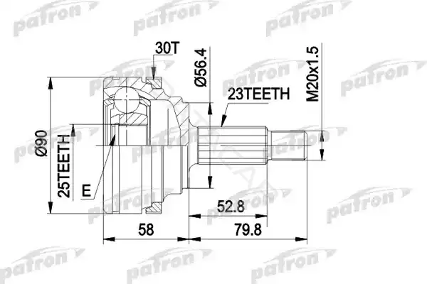 Шрус PATRON PCV1336