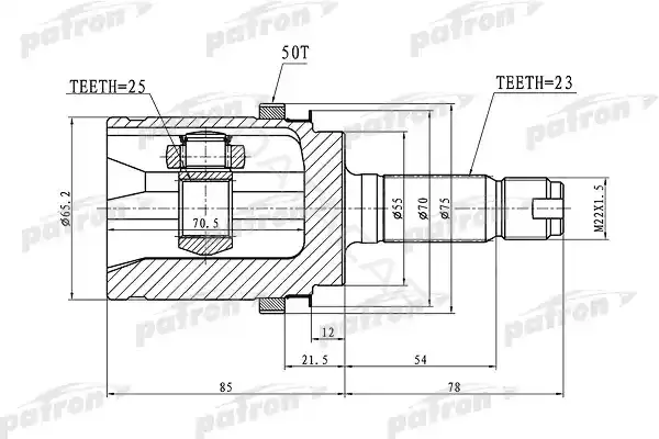 Шрус PATRON PCV1338