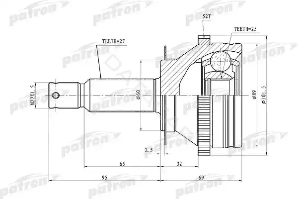 Шрус PATRON PCV1350