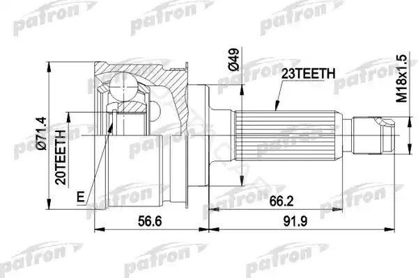 Шрус PATRON PCV1361