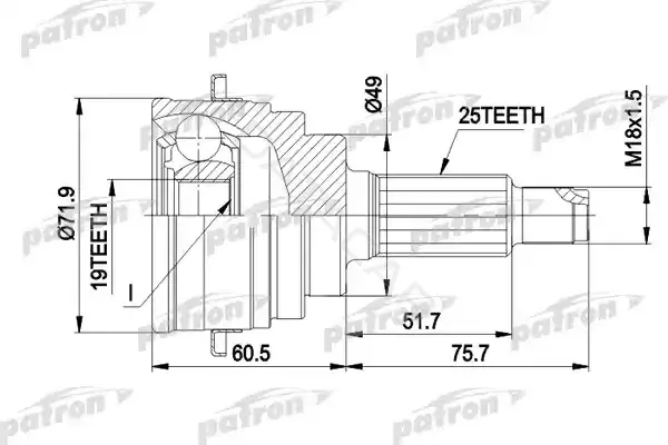 Шрус PATRON PCV1365