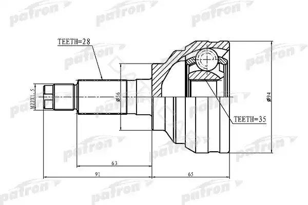 Шрус PATRON PCV1369