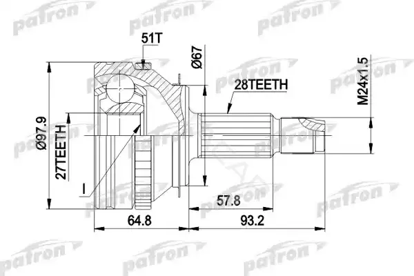 Шрус PATRON PCV1371