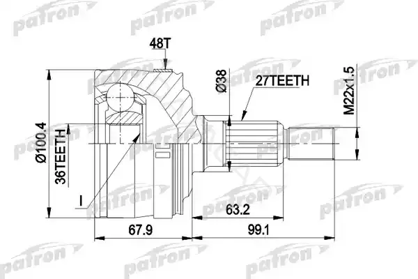 Шрус PATRON PCV1373