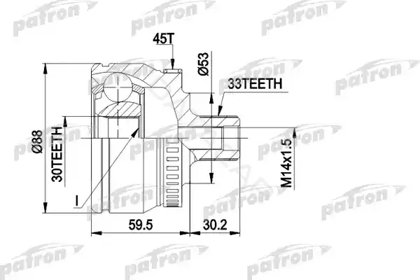 Шрус PATRON PCV1375