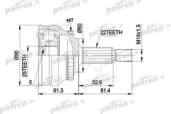 Шрус PATRON PCV1376