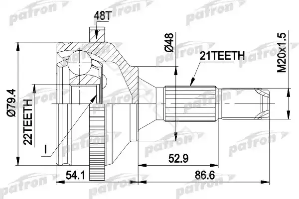 Шрус PATRON PCV1382
