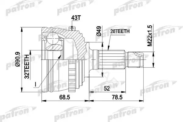 Шрус PATRON PCV1383