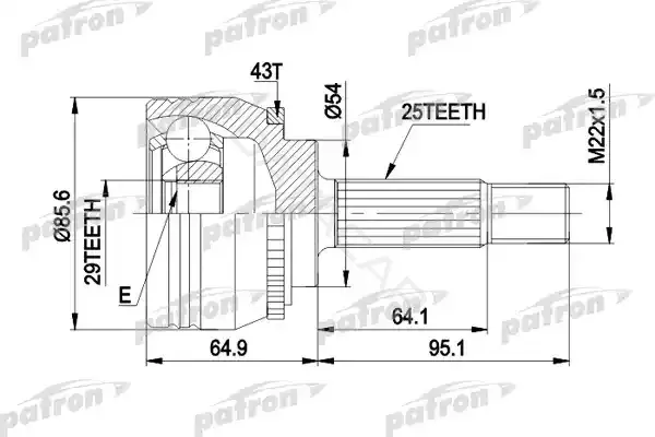 Шрус PATRON PCV1385
