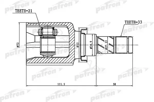 Шрус PATRON PCV1388