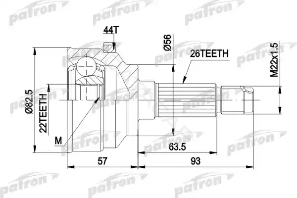 Шрус PATRON PCV1398