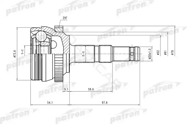 Шрус PATRON PCV1400
