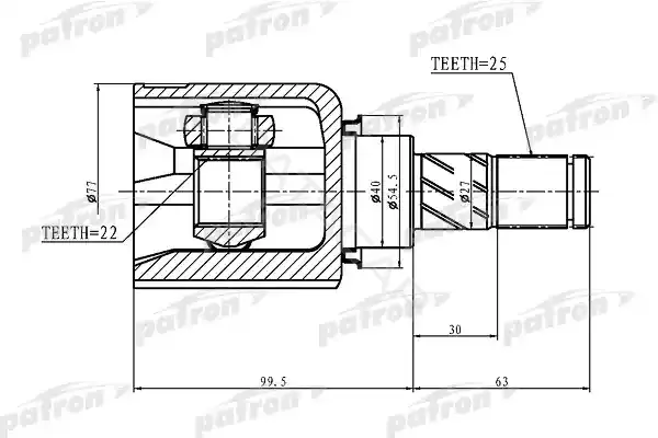 Шрус PATRON PCV1405