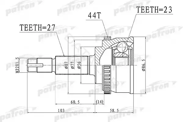 Шрус PATRON PCV1415